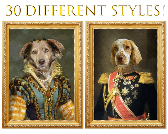Custom Royal Pet Portrait | Personalised Regal Renaissance Dog Cat Lover Gift Funny