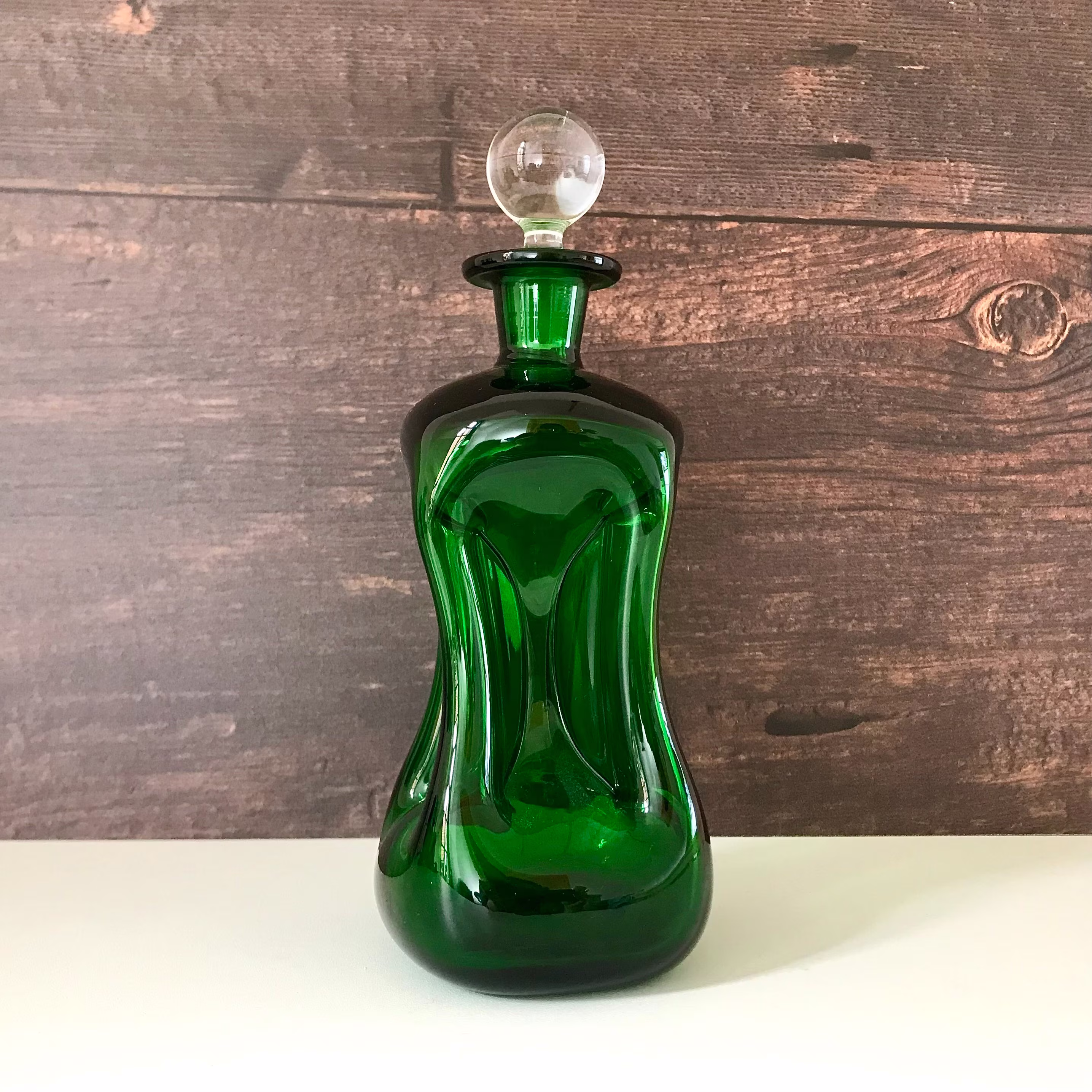 Holmegaard Danish Kluk Green Glass Decanter Carafe Barware Gifts