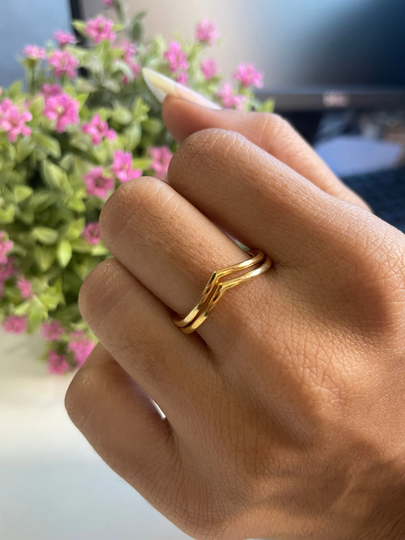 Thumb Ring, Double V, Gold Rings, Minimalist Chevron Simple Toe Knuckle Rings