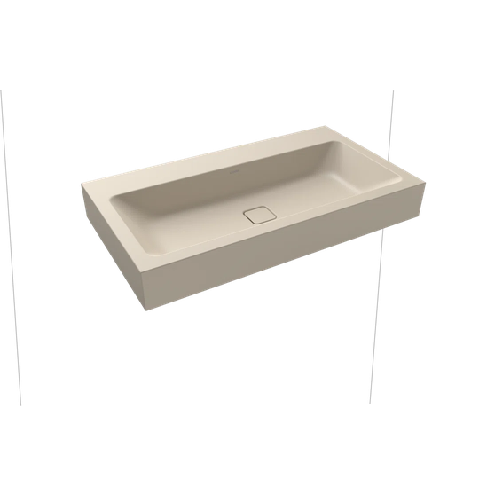 Cono Warm Beige Steel Enamel Rectangular Wall Hung Bathroom Sink