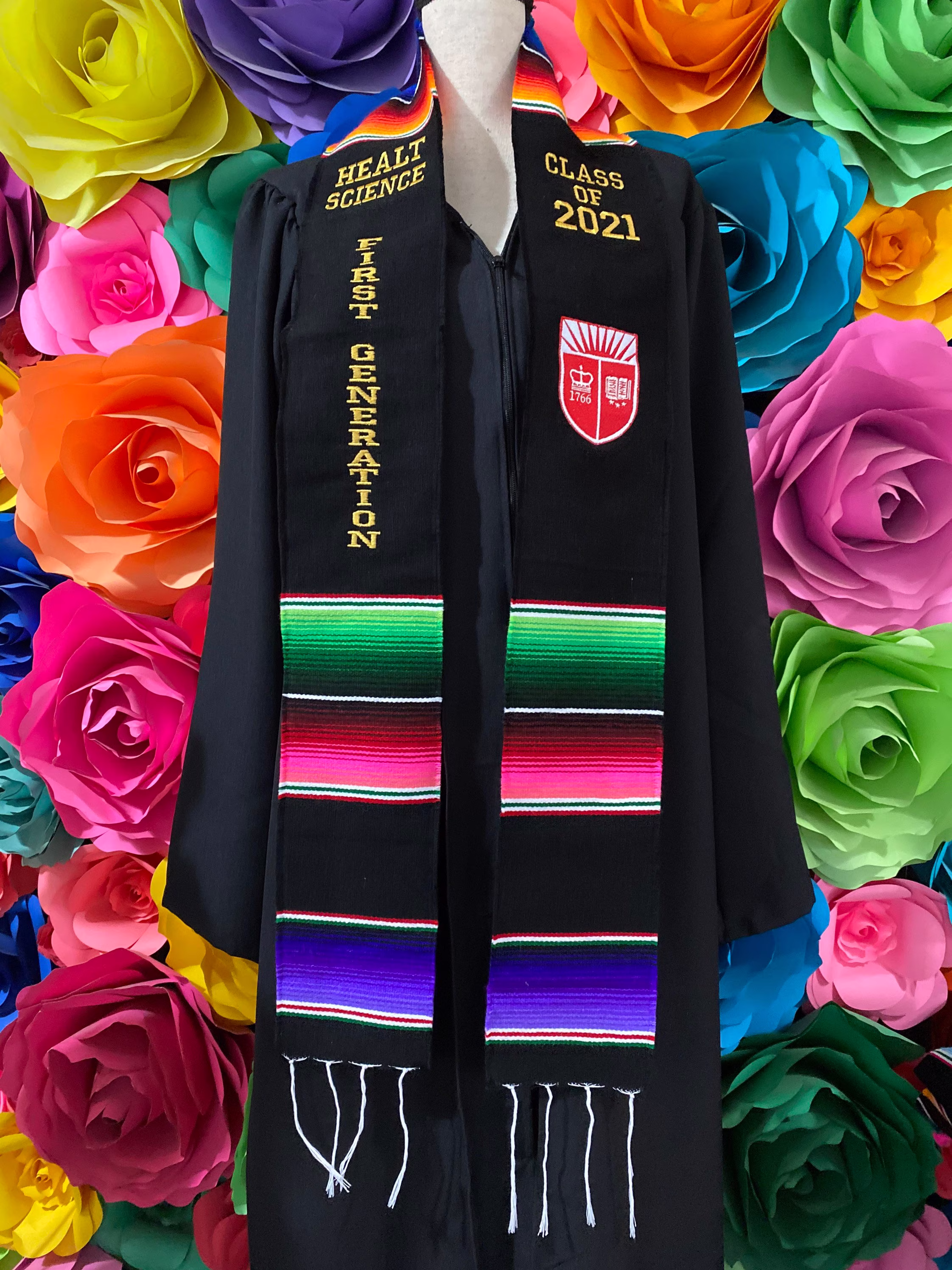Graduation Class Of 2021 Sarape Zarape School Logo Embroidery Personalized Custom Graduation Sash Your Design