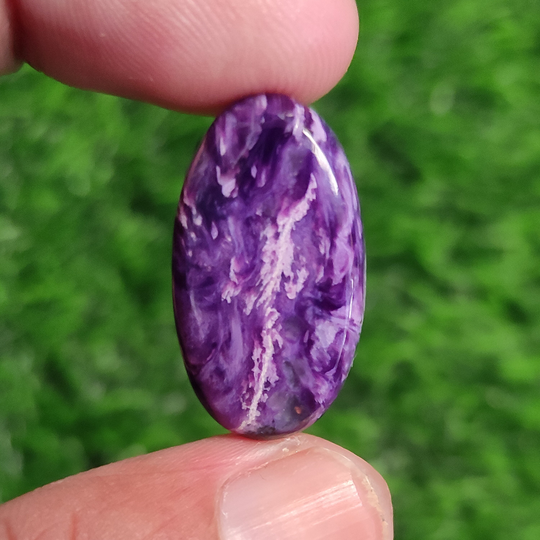 21 Cts Charoite Gemstone Oval Shape 27x15 Mm Loose Stone For Making Jewelry Silver Jewelry Cabs Hand Made Natural Cabochon