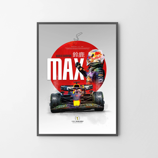 Verstappen Wins Suzuka & 2022 World Championship | Poster Print Art Gift Illustration | Unframed