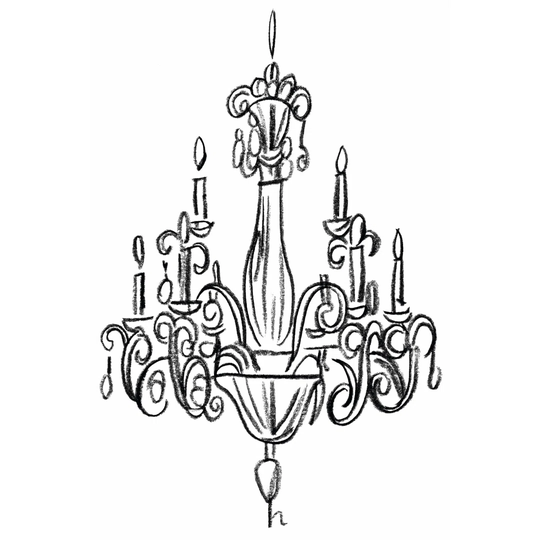 Graphic Chandelier I by Ethan Harper - Wrapped Canvas Graphic Art