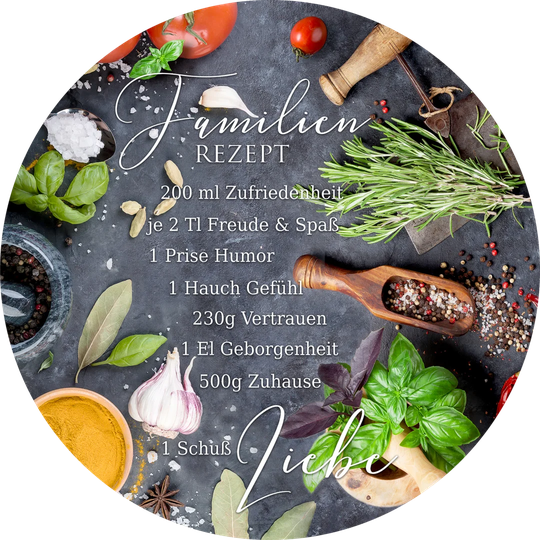 Family Recipe - Graphic Art Print on Glass
