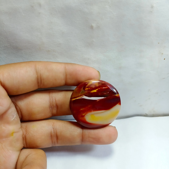 Natural Mokite Jasper Cabochon, , Top Quality Stone , Cabs For Jewelry Making Shape Circle 58 Cts 35 X Mm #a1585