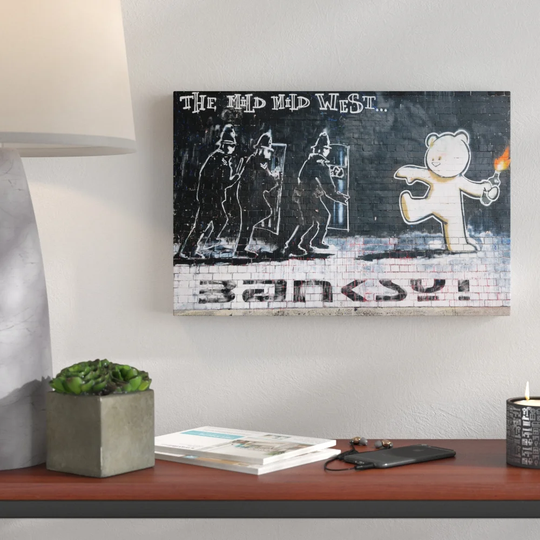 The Mild Mild West by Banksy - Wrapped Canvas Graphic Art Print