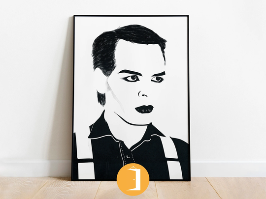 Gary Numan Minimal Music Illustrated Portrait Poster | Unique Wall Art Home Decor Print