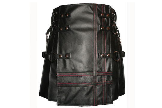Men's Black Sheep Leather Kilt Gift For Him New Stylish Festival Utility For Men Wedding Kilts - Hand Crafted Lamb