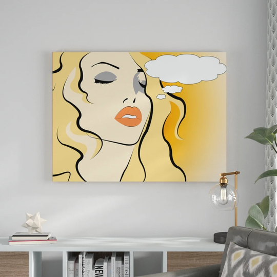 Pop Art Woman Framed Graphic Art on Canvas