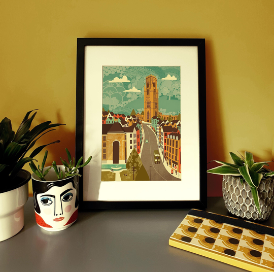 Bristol Park Street Illustration Print A4