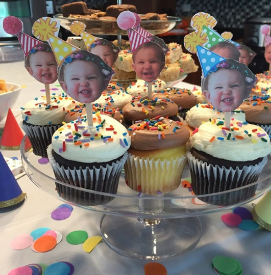 Diy Custom Printable With 1 Of Your Custom Cropped Adult Or Kids Head & Party Hat As A Appetizer Pick Topper - Any Color - Message Me Photo