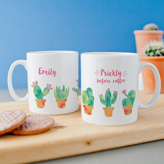 Cactus Mug - Funny Coffee Gift Personalised Prickly Before Cacti