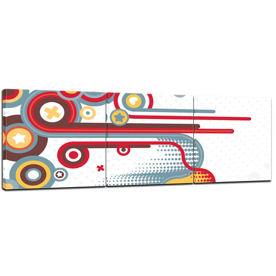 Abstract Retro Background II 3-Piece Graphic Art on Canvas Set