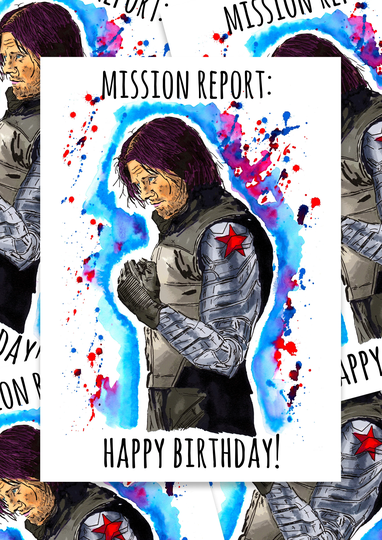 Bucky Barnes. Winter Soldier. A6 Greeting Card