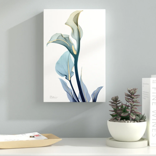 Gold Splash Calla Lilly - Wrapped Canvas Graphic Art Print