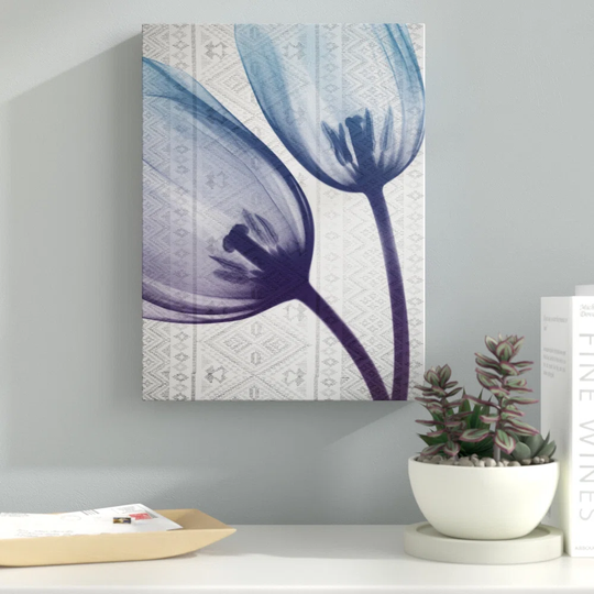 Aubergine Textiles 2 - Wrapped Canvas Graphic Art Print