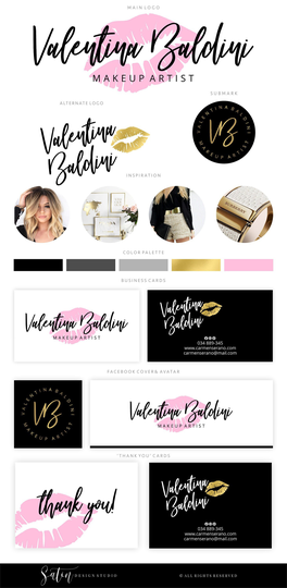Premade Makeup Logo Desing, Branding Package, Logo, Gold Design, Kit, Package
