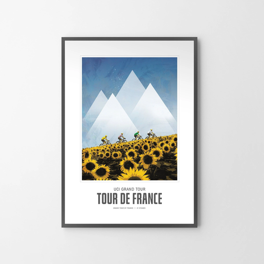 Tour De France Cycling Poster Print | Art Gift Illustration | Unframed