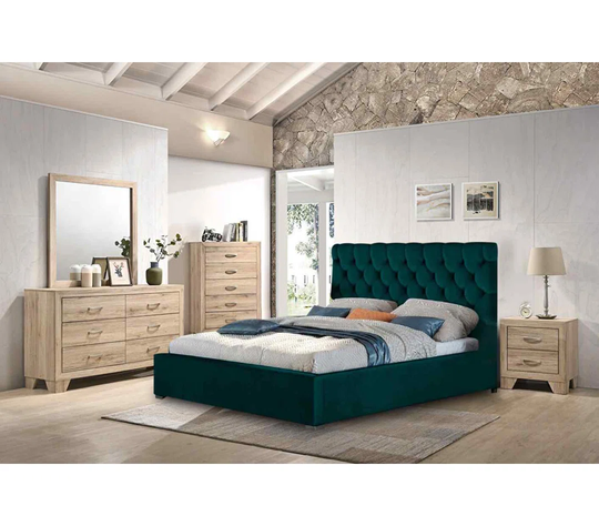 Rosiana Bed Single Plush Velvet Blue