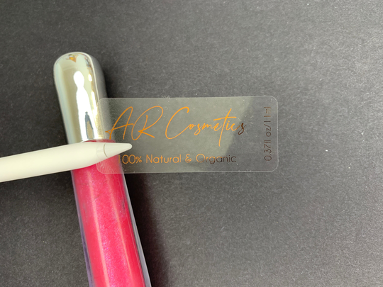 Personalised Lip-Gloss Labeling Stickers/ Product Gold Foiled Chapstick Labels/ Custom Logo Lip Balm Label