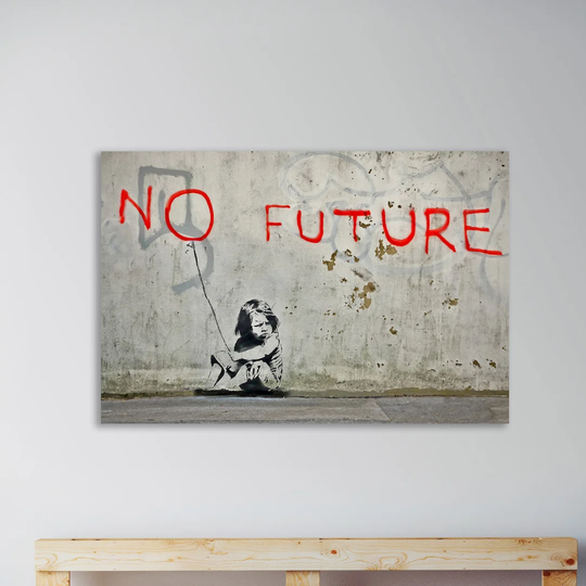 No Future by Banksy - Wrapped Canvas Graphic Art Print