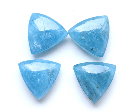 Fine Quality Natural Blue Aquamarine Cabochon Briolette March Birthstone Trillion Shape Wholesale Lot Gemstone