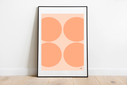 Orange Circles Graphic Print Wall Art, Orange Dots Print, Pattern Art