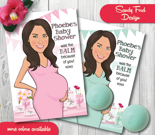 Personalized Baby Shower Favor. Eos Balm Holder. Mom-To-Be Caricature. Illustrated From Your Photo - Digital File