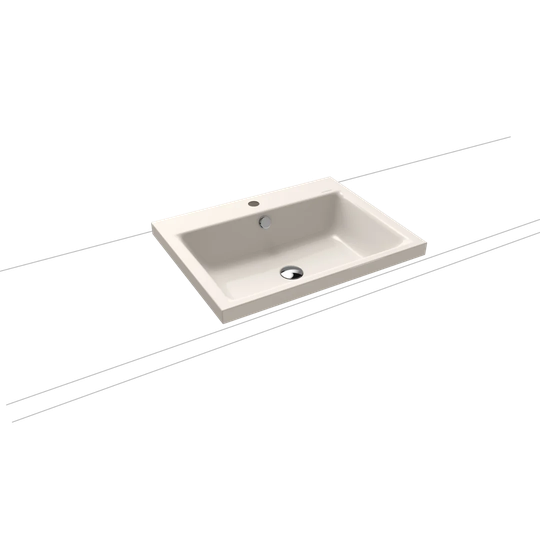 Pergamon Metal Rectangular Countertop Basin Bathroom Sink with Overflow