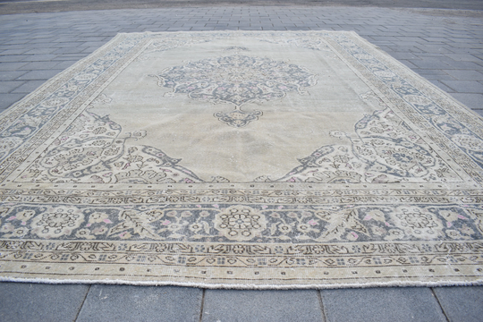 9x12 Turkey Rug, 9'1x12'9 Ft, Vintage Rug 9x12, 9x12 Rug, Oversized Area Rug, 9x12 Turkish Large Rug, Handmade 9x12 Rug, Green Big Size Rug, 6189