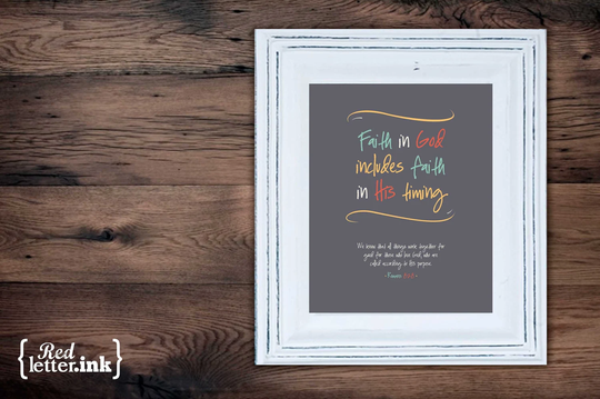 Wall Art | Lifeprints - Faith in God | Grey, Yellow, Teal, Orange, Creme Romans 828 8 X 10 Print