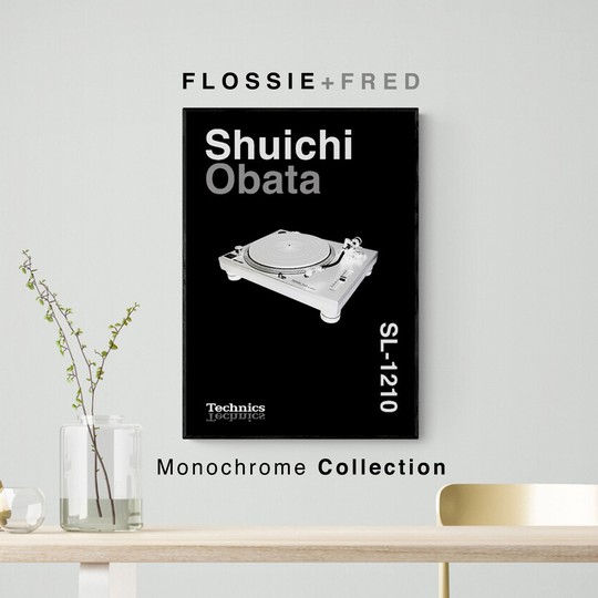 Minimalist Print Of The Iconic Technics Sl1200/1210 Turntable | Art Poster Minimalism Helvetica