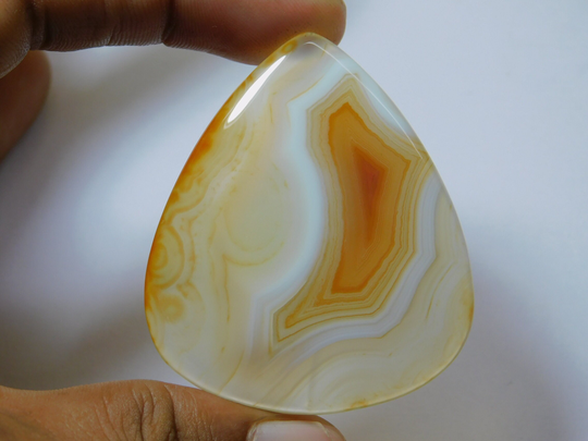 Top Rare Quality Orange Banded Agate Gemstone 100% Natural Cabochon, Handcraft Semi Precious Loose Stone, 114 Ct #918