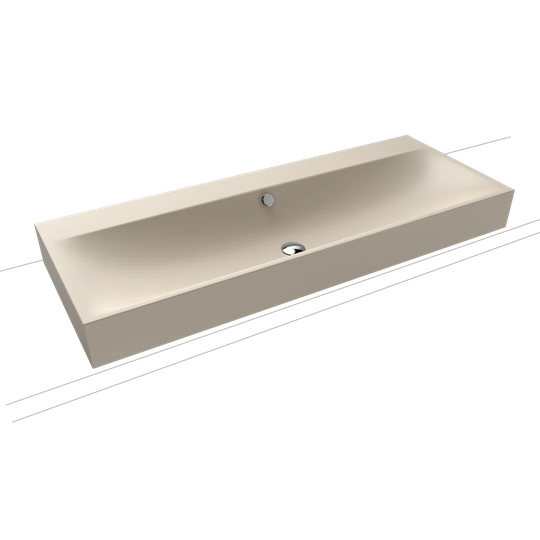 Warm Beige Steel Enamel Rectangular Countertop Bathroom Sink