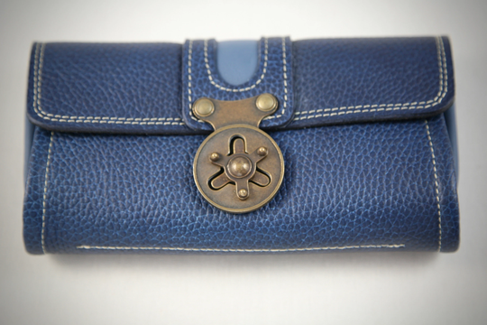 Large Leather Purse, Clutch Made From Italian Leather, Genuine Leather, Purse, Clutch Bag, Blue Purse, Blur Clutch, Purple Purse