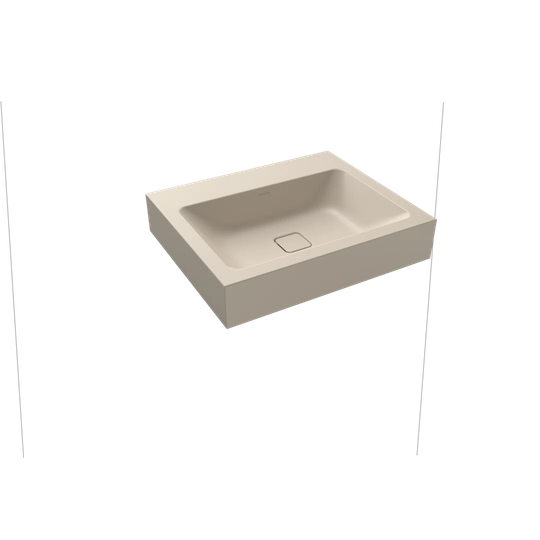 Warm Beige Metal Rectangular Wall Hung Basin Bathroom Sink