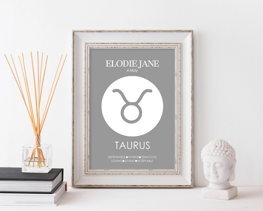 Personalised Taurus Zodiac Print