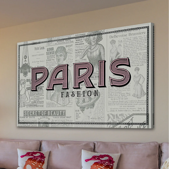 Paris Fashion - Wrapped Canvas Graphic Art Print