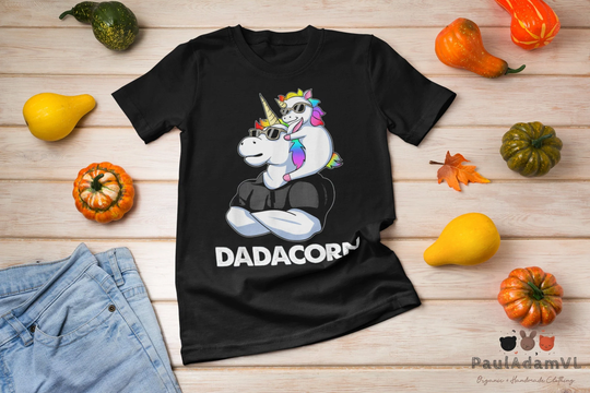 Dadacorn - Unicorn Dad & Baby Christmas Papa T-Shirt, Father's Day Shirt, Lover Muscle Shirt