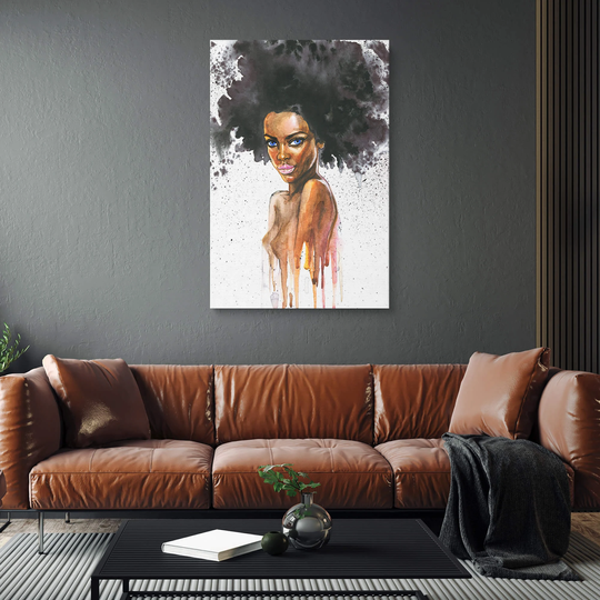 Black Look Canvas Art Print, Giclée Hanging Wall Decor, Modern Prints, Above The Couch Artwork, Bedroom Decoration