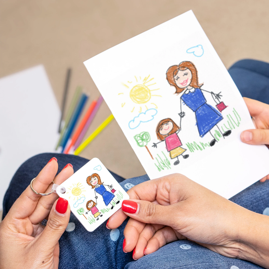 Child's Drawing Keyring, Personalised Gift For Parents & Grandparents, Kid's Art Keyring