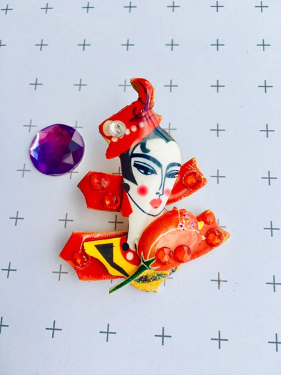 Art Deco Retro Brooch|Roaring 20's Pin|Artistic Brooch|Unusual Pin|statement Jewellery|Small Mothers Day Gift|Christmas Brooches For Her