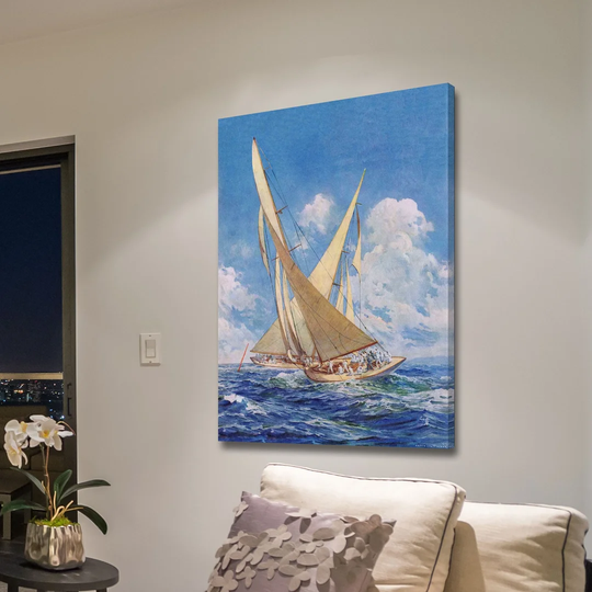 Sailboats - Wrapped Canvas Graphic Art Print