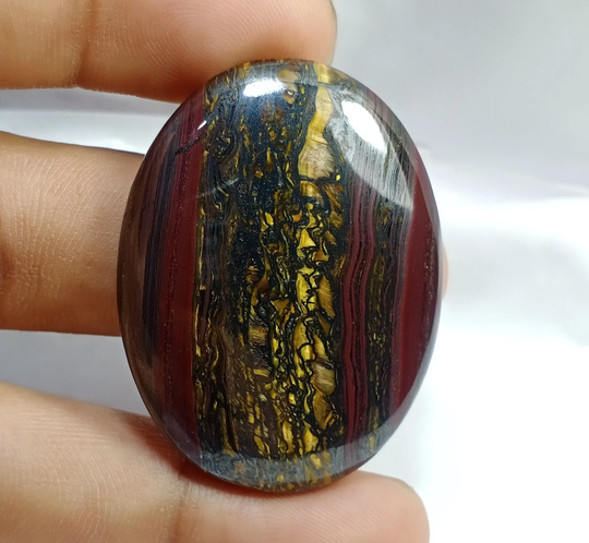 Natural Iron Tiger Eye Cabochon Loose Gemstone Semi Precious Gemstones Handmade Stone For Jewelry Making 90 Cts 42 X 32mm A5021