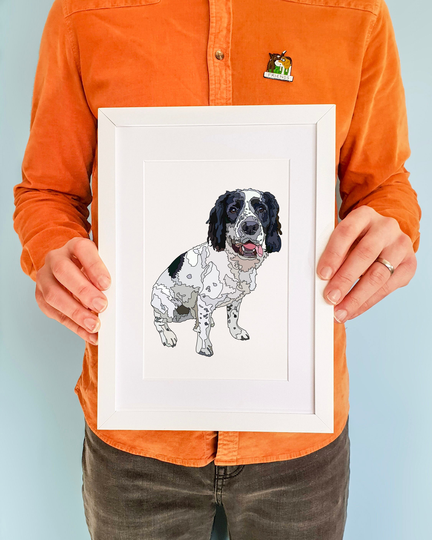 Dog Portrait, Custom Pet Christmas Gift, Digital Unique Fun Dog, Gift