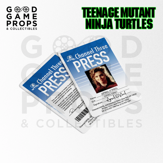 Teenage Mutant Ninja Turtles | April O'neil | Judith Hoag Wrtl News Channel 3 Employee ID Badge Prop Replica 2-Sided PVC