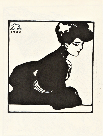 Original Jugendstil Vintage Print Bookplate 1972