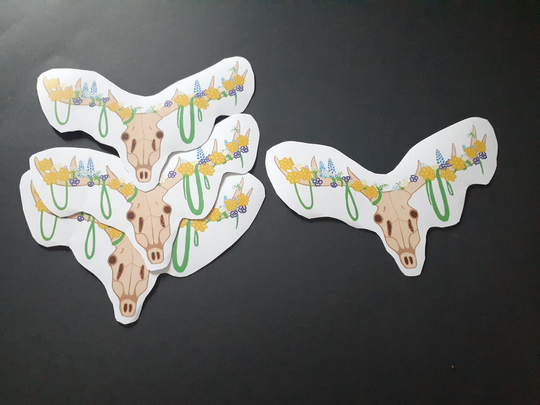 Deer Skull With Flowers Sticker