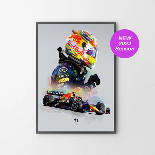 Sergio Perez 2022 F1 Poster Print | Art Gift Illustration | Unframed